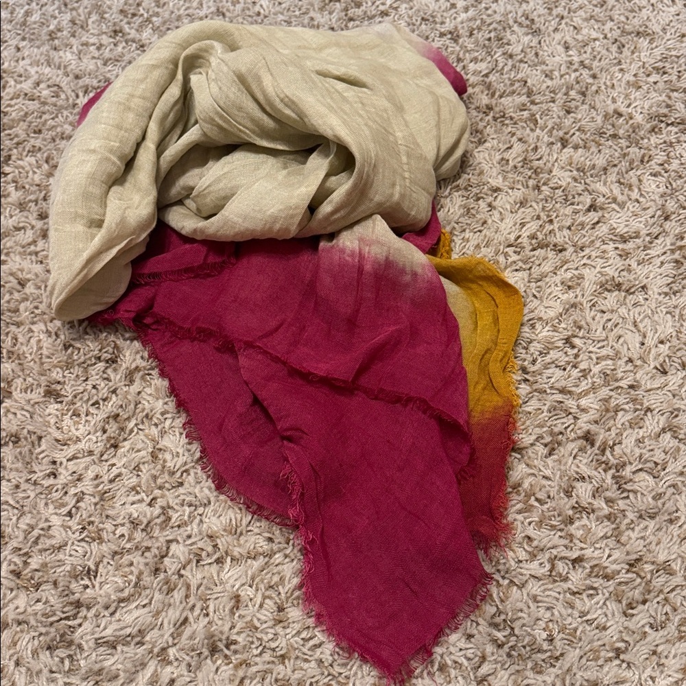 Zara Pink and Gold Gradient Scarf - Picture 5 of 7